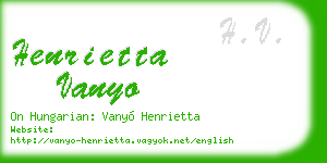 henrietta vanyo business card
