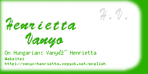 henrietta vanyo business card
